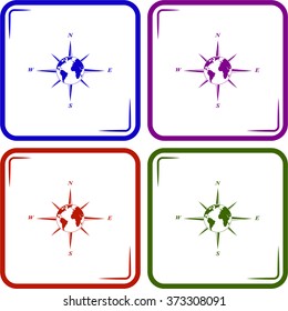 Wind rose vector icon