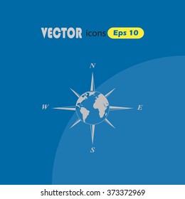 Wind rose vector icon
