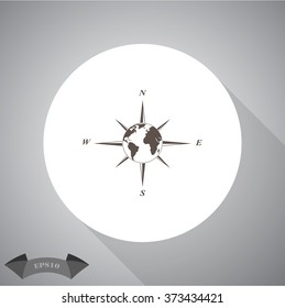 Wind rose vector icon