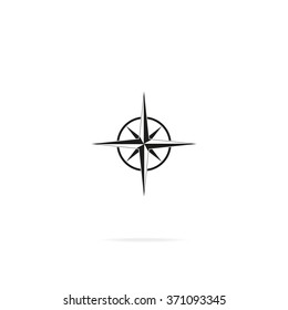 Wind rose vector icon. Cartography symbol. 