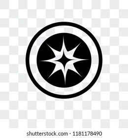 Wind rose vector icon isolated on transparent background, Wind rose logo concept
