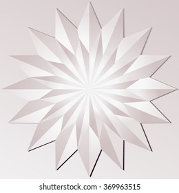 Wind rose vector icon. Paper - origami concept.