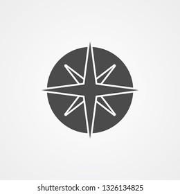 Wind rose vector icon sign symbol