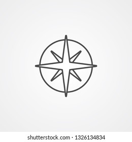 Wind rose vector icon sign symbol