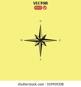 Wind rose vector icon,Pictograph of compass