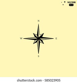 Wind rose vector icon,Pictograph of compass