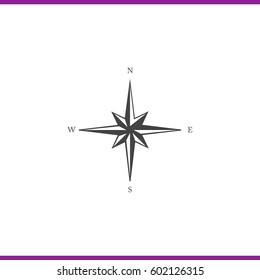 Wind rose vector icon,Pictograph of compass