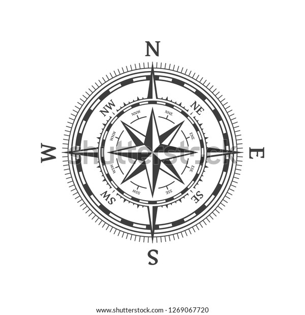 nautical compass vector