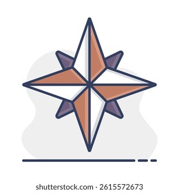 Wind rose vector isolated icon. Navigation sign. Graph symbol for travel and tourism web site and apps design, logo, app, UI