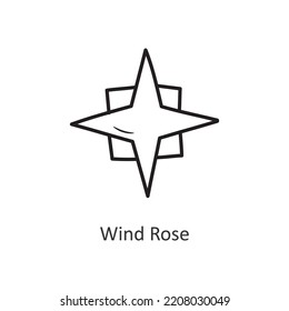 Wind Rose Vector outline Icon Design illustration. Space Symbol on White background EPS 10 File