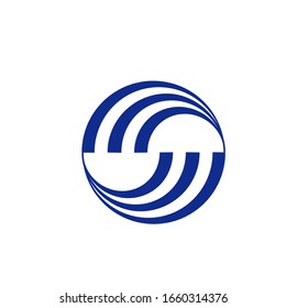 Wind S logo vector modern template