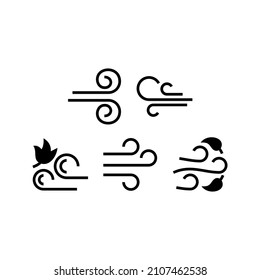 Wind set icon isolated on white background