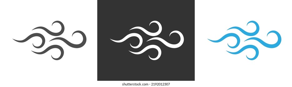 Viento. Un conjunto de plantillas de iconos, signos y pictogramas. Esquema vacío, estilo plano
