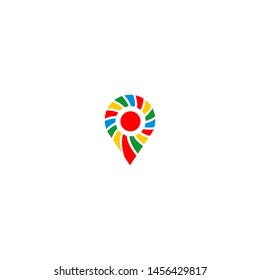 Wind Share Location Logo Design Vector