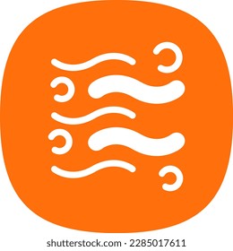 Wind Sign Glyph Curve Vector Icon Design