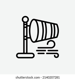  wind sign icon, isolated weather outline icon in light grey background, perfect for website, blog, logo, graphic design, social media, UI, mobile app, vector illustration
