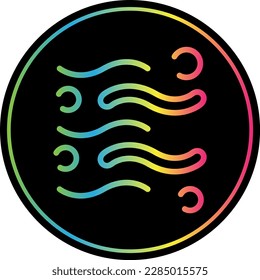 Wind Sign Line Gradient Due Color Vector Icon Design