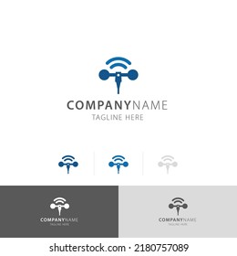 wind signal rotor blade logo vector