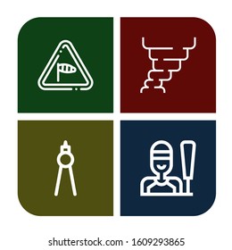 wind simple icons set. Contains such icons as Wind, Hurricane, Compass, Sailing, can be used for web, mobile and logo
