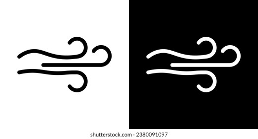 Wind in simple style. Wind vector icon for meteorology. Weather sign.