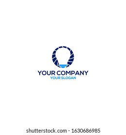Wind Smart Bulb Logo Design Vector
