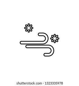 wind snow icon. Simple thin line, outline vector element of Weather icons set for UI and UX, website or mobile application