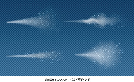 Wind And Snow Spray Transparent Set Realistic Isolated Vector Illustration