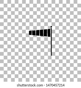 Wind sock. Black flat icon on a transparent background. Pictogram for your project