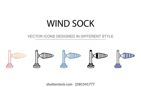 Wind Sock icon design with white background stock illustration