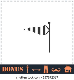 Wind sock icon flat. Simple vector symbol and bonus icon