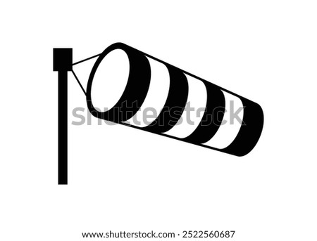 Wind sock. Simple illustration in black and white.