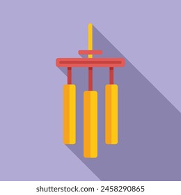 Wind sound tubes icon flat vector. Classical percussion. Song object