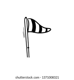 Wind Speed Flag doodle icon vector 