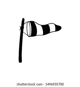 Wind Speed Flag doodle icon vector 