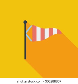 Wind Speed Flag icon. Flat vector related icon with long shadow for web and mobile applications. It can be used as - logo, pictogram, icon, infographic element. Vector Illustration.