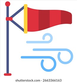 Elemento del icono de la velocidad del viento para el diseño