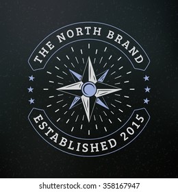 Wind Star. Vintage Retro Design Elements for Logotype, Insignia, Badge, Label. Business Sign Template. Textured Background