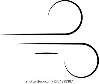 Wind stroke outline icon isolated on transparent background flat vector illustration. Air sign icon. Pixel perfect. Hand drawn Wind icon set. Blowing wind outline icons. 