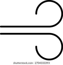Wind stroke outline icon isolated on transparent background flat vector illustration. Air sign icon. Pixel perfect. Hand drawn Wind icon set. Blowing wind outline icons. 