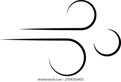 Wind stroke outline icon isolated on transparent background flat vector illustration. Air sign icon. Pixel perfect. Hand drawn Wind icon set. Blowing wind outline icons. 