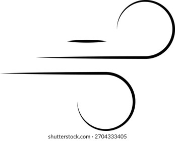 Wind stroke outline icon isolated on transparent background flat vector illustration. Air sign icon. Pixel perfect. Hand drawn Wind icon set. Blowing wind outline icons. 