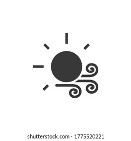 Wind and sun. Icon. Weather glyph vector illustration