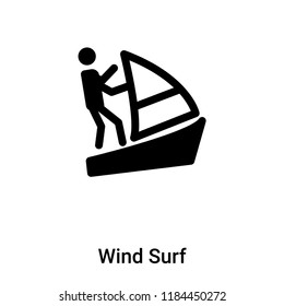 Wind Surf icon vector isolated on white background, logo concept of Wind Surf sign on transparent background, filled black symbol