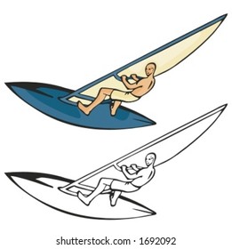 Wind surfer. Vector illustration