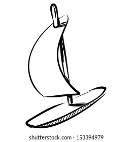 Wind surfing board isolated on white