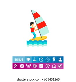 Wind Surfing Icon