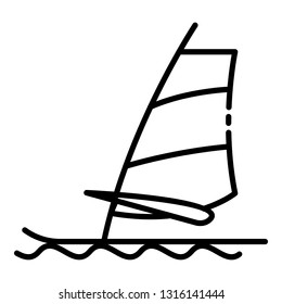 Wind surfing icon. Outline wind surfing vector icon for web design isolated on white background