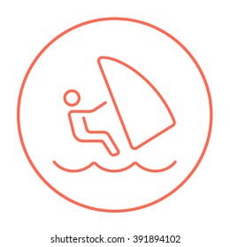 Wind surfing line icon.
