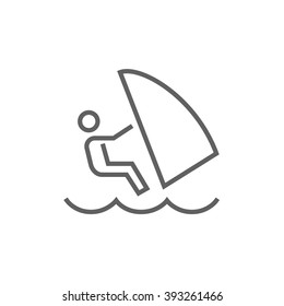Wind surfing line icon.