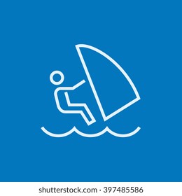 Wind surfing line icon.